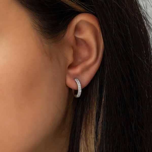 Elegant Hoop Earrings – Rhodium Plated - Image 2
