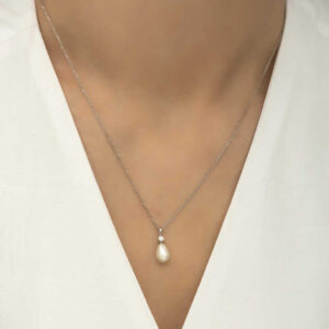 Sterling Silver Pearl Drop Necklace