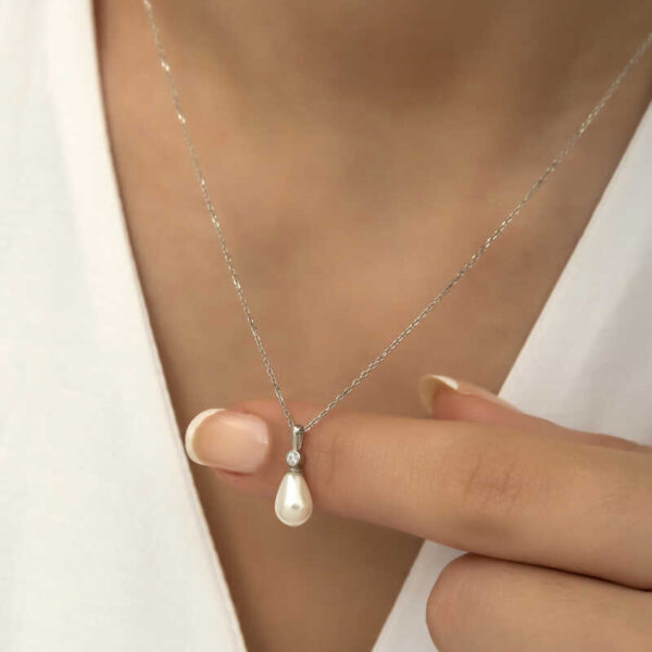 Sterling Silver Pearl Drop Necklace