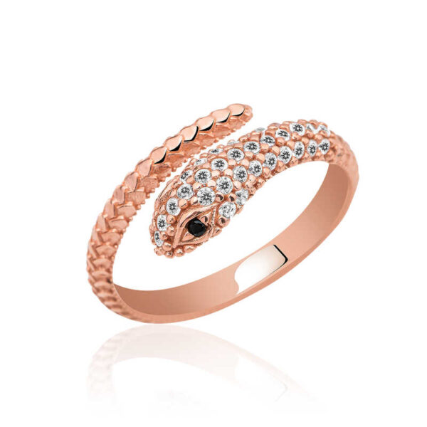 Snake Shape Ring – Rose Gold Plated - Image 2