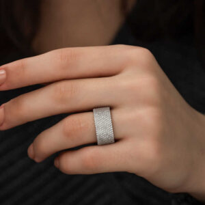 ​Sterling Silver Bold Multi Row Half Eternity Ring