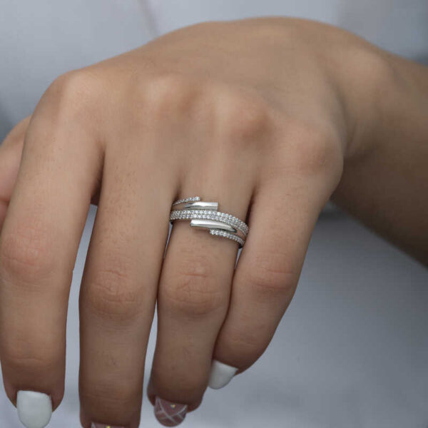 Sterling Silver Crossover Band Ring