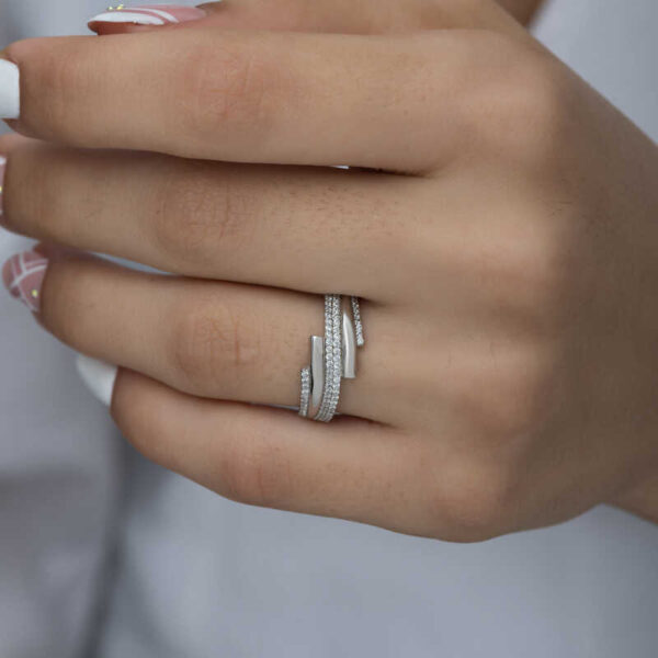 Sterling Silver Crossover Band Ring