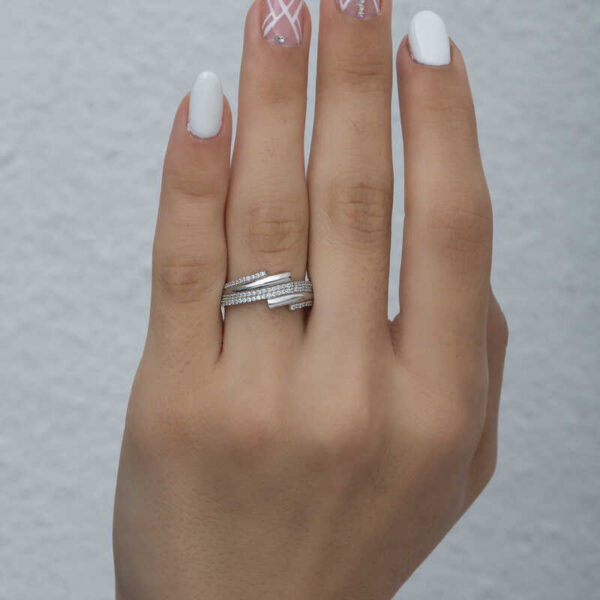 Sterling Silver Crossover Band Ring